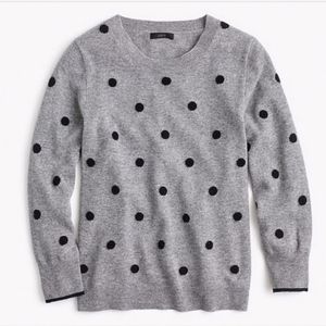 JCrew 100% Cashmere Polka Dot Sweater